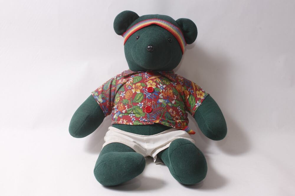 1979 North American Bear Large Hawaii Plush Bear Tropical Shirt ~ 260718-GW Q-5